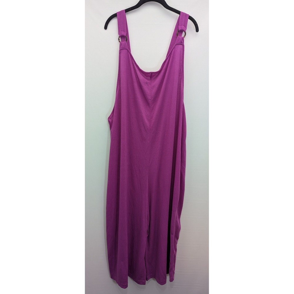 Swimsuits For All Jumpsuit Cover Up‎ Magenta Ribbed 22/24 Vacation Wide Leg